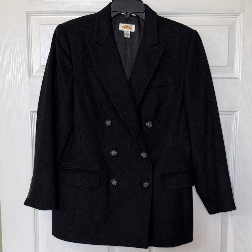 Talbots petites Classic Black Double-Breasted Blazer